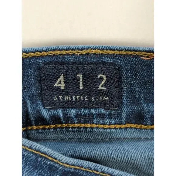 Lucky Brand 412 Athletic Slim Jeans Mens 36x30 Blue Denim Stretch Classic Fit - Picture 2 of 15